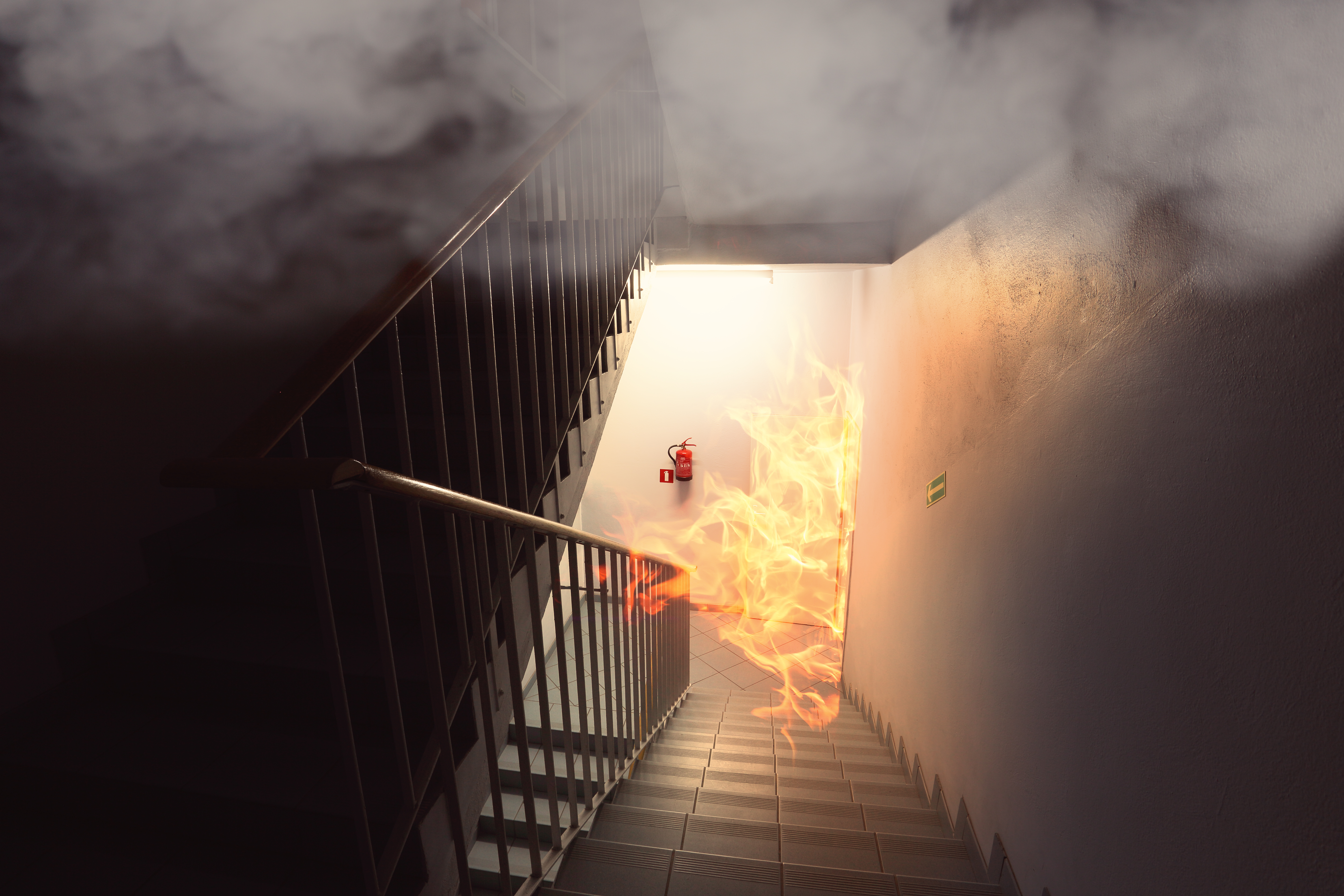fire in stairway